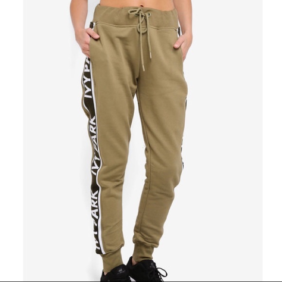 IVY PARK Pants - NEW Ivy Park Logo Tape Joggers Army Green S